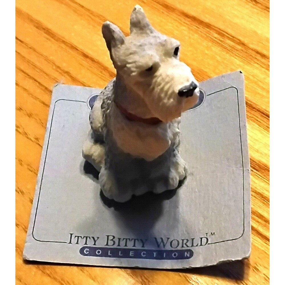 Schnauzer Puppy Dog Figurine Vintage Ity Bitty World Collection